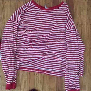 red and white stripped shirt